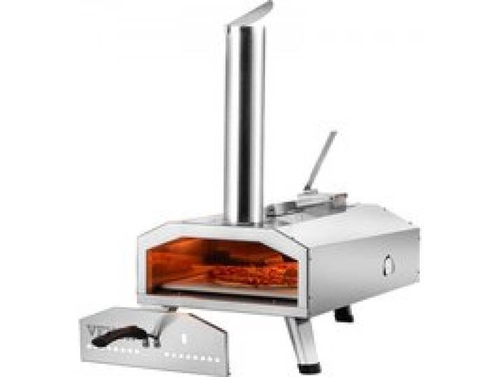 VEVOR Four à Pizza d’Extérieur Portable 12 pouces, Four à Bois en Acier Inoxydable, Granulés et Copeaux et Charbon de Bois Tri-Combustible, avec Pierre à Pizza Housse Étanche et Pelle, pour Camping