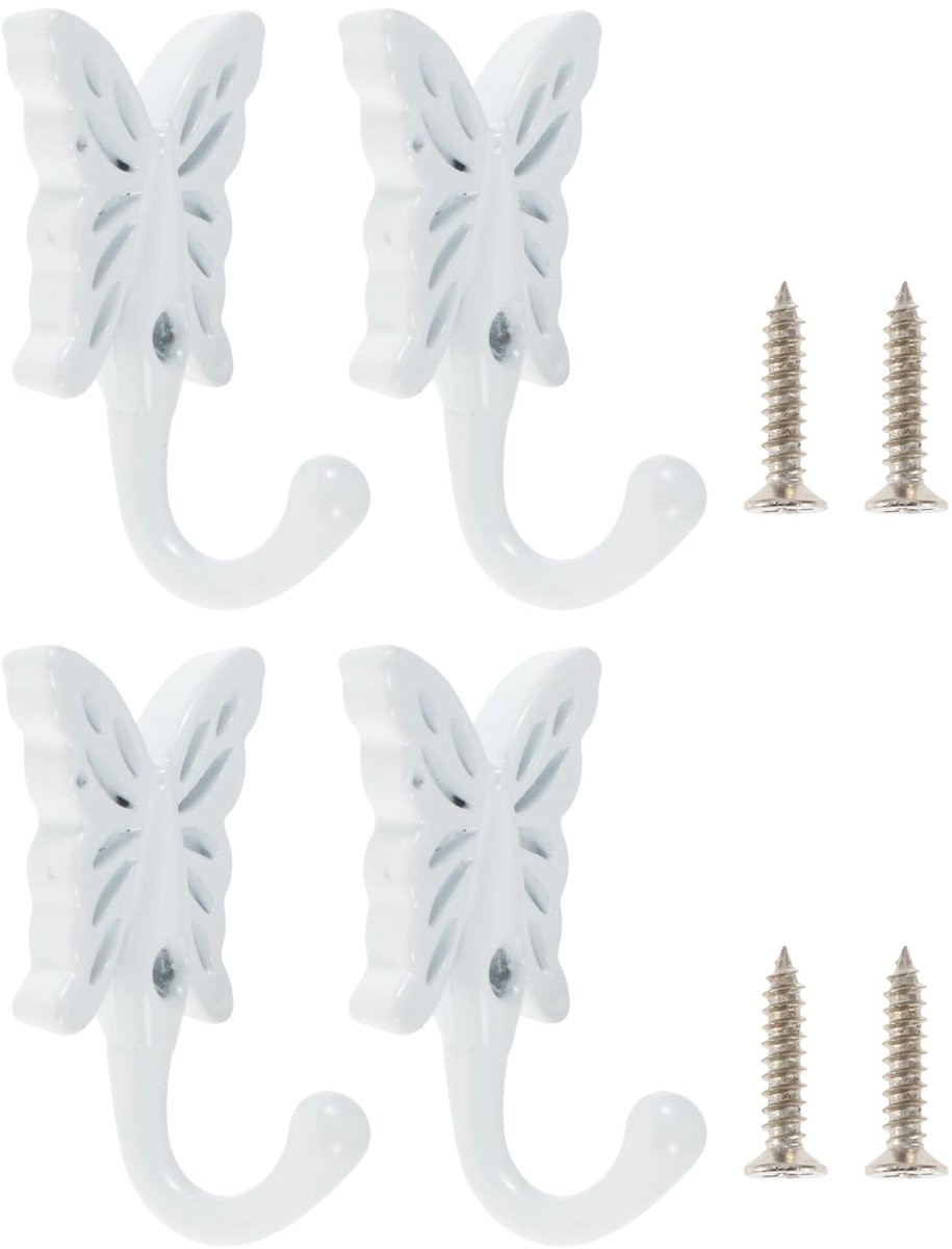 Dailygoods Set van 4 Vintage Wandhaken en Deurhaken van Robuuste Zinklegering