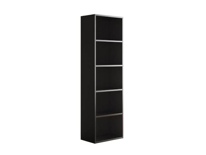 Vicco Bücherregal Bob , Schwarz 40 x 132 cm mit 5 Fächern, zur Aufbewahrung und Präsentation von Büchern und Ordnern