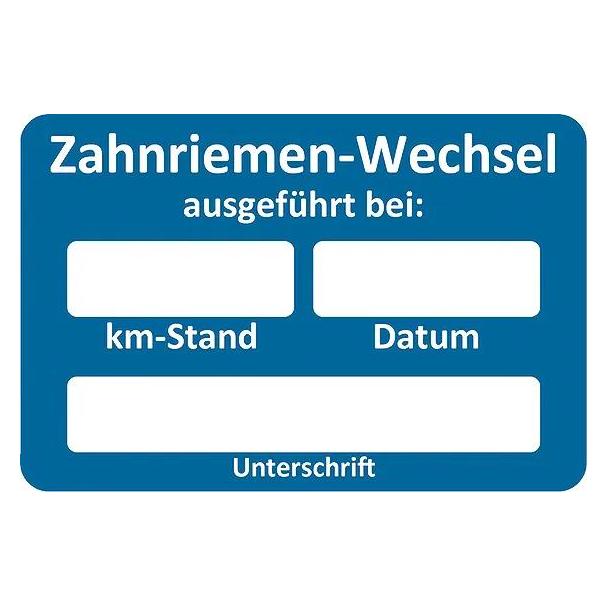 Eichner Aufkleber Zahnriemen-Wechsel ausgeführt bei, blau/weiss, 250 St. (9220-00050)
