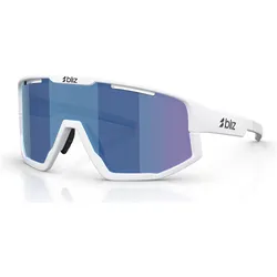 Bliz, Herren, Sportbrille, Fusion (matt white, Smoke/Blue Multicolor), Blau, Weiss