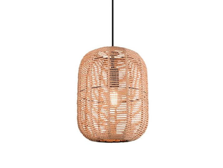Trio Lighting Hängelampe Runa, dimmbar, braun / rost, für Wohn- / Esszimmer, Holz, Pendelleuchte