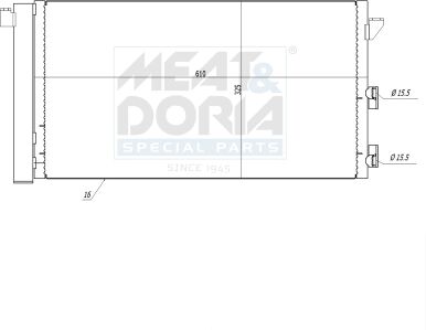 Meat & Doria Kondensator, Klimaanlage 991016 Für Fiat Alfa Romeo Lancia
