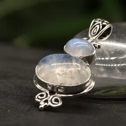 Drachensilber Mondstein Steinschmuck Anhänger 925 Silber Edelstein
