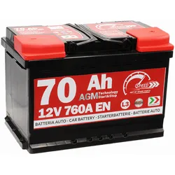 SPEED Autobatterie AGM 12V 70Ah 760A rechts 278x175x190 mm 7903684