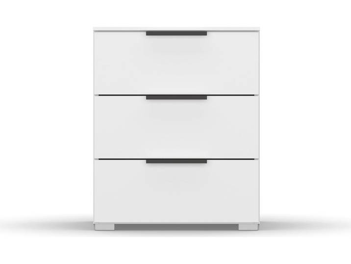 Nachtkommode RAUCH Nachttisch Nachtkonsole Nachtschrank SKAT MERIDIAN , weiss (alpinweiß), B:40cm H:61cm T:42cm, Holzwerkstoff, Sideboards, Nachtkommode, mit 3 Schubladen in elegantem Design MADE IN GERMANY