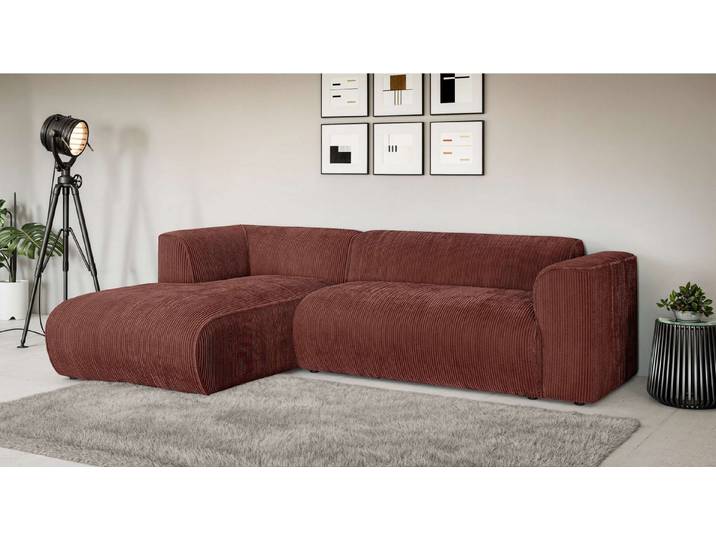 Home affaire Ecksofa GENTON L-Form (257 cm), zeitlos & stilvolles Design, Aufwendig gepolstert, in Cord, Chenille und Struktur