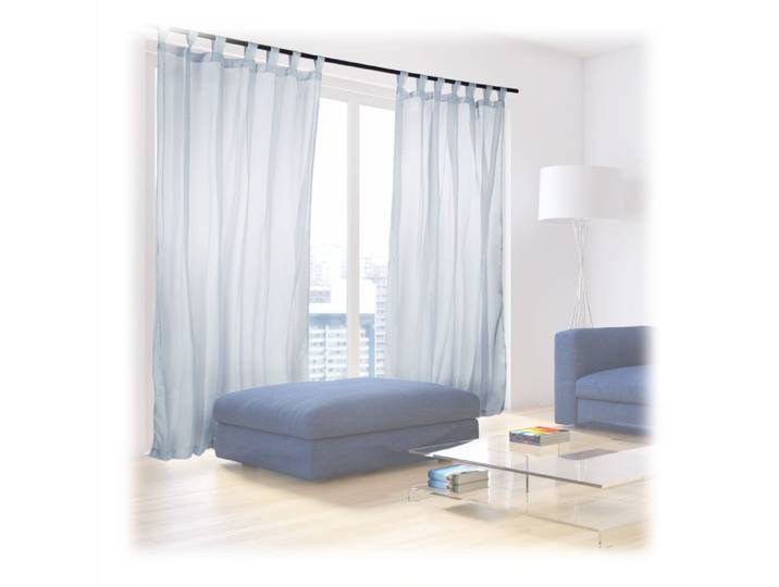 Relaxdays Rideaux passants lot de 8 rideaux