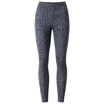 Funktionstights LPO "Liliane", Damen, Gr. 44L, Normalgrößen, grau (asphalt), Jersey, 77% Polyester, 23% Elasthan, körpernah, Hosen, all-over Druck, Shaping