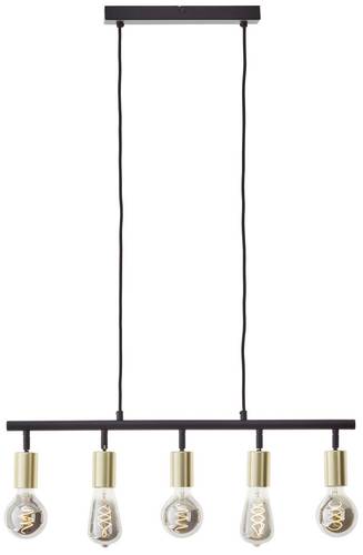 Brilliant Tiffany 99684/78 Pendelleuchte E27 28W Schwarz (matt), Messing