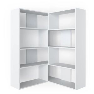 Vicco Bücherregal Laine, weiß, Eckregal / Standregal aus Holz, 8 Fächer, 170 x 142 x 30cm