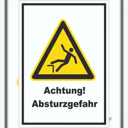 HB-Druck Achtung Absturzgefahr Aufkleber A0 (841x1189mm)