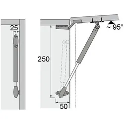 Hettich, Möbelscharnier, Klappenstütze Lift Basic