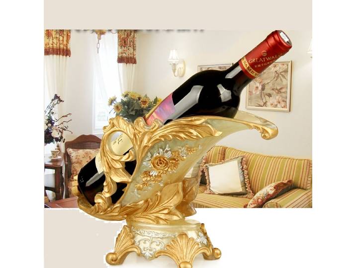 Casier à vin créatif en résine pour salon européen, ornements de décoration de placard, casier à bouteilles de vin vide