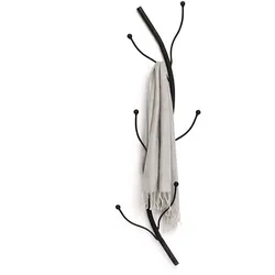 DanDiBo Wandgarderobe Schwarz Metall 93861 Flora Garderobe Wand Garderobenhaken Flurgarderobe Kleiderhaken Hakenleiste
