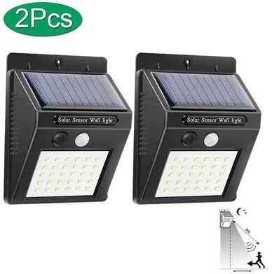 Inspired Finds Outdoor Solar Wall Light With PIR Motion Sensor, 6 Or 30 LEDs, Waterproof Design 2pcs