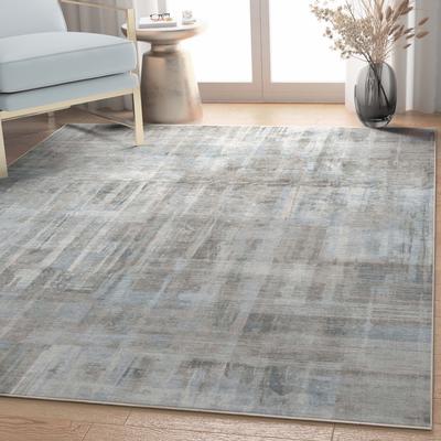 Well Woven Abstract Toronto Modern Brushstroke Flat-Weave Area Rug