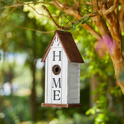 "Glitzhome 14""H Farmhouse Solid Wood ""HOME"" Birdhouse"