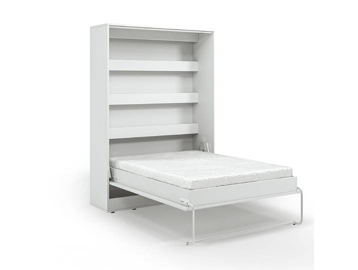 Lit escamotable 140x200 vertical sommier inclus Devon Blanc