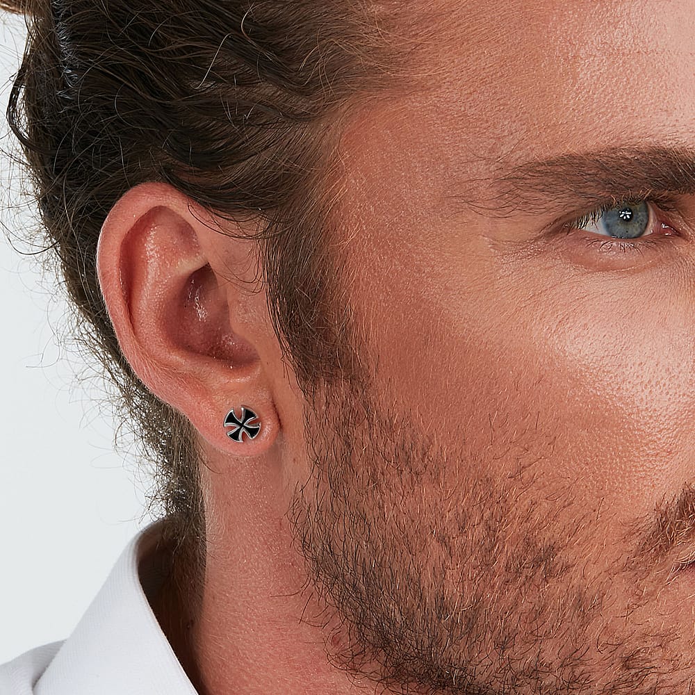 Puces Cleor En Acier Blanc Homme