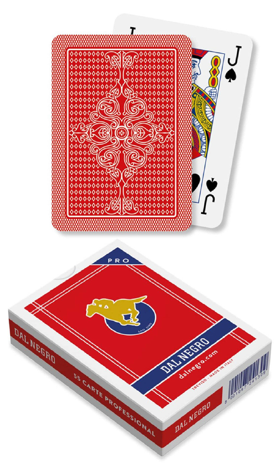 Dal Negro 24130 Speelkaarten Poker S. Siro A1 Rood Kunststof