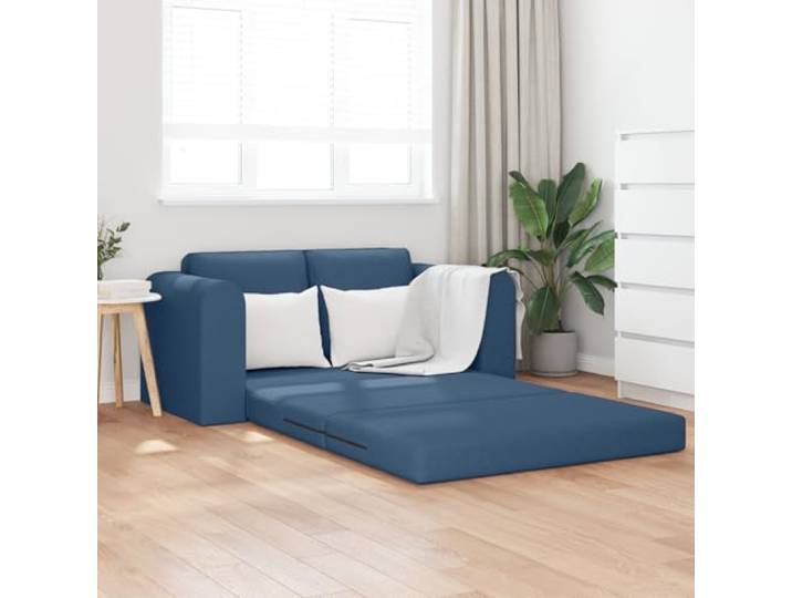 HEFZGDB Boden-Schlafsofa 2-in-1 Blau 148x71x83 cm Stoff, Modernes Gästebett mit Umwandlungsfunktion für Familientreffen, Platz für bis zu 3 Personen, Stilvolles Design und Glatte