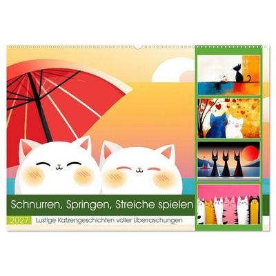 Schnurren, Springen, Streiche spielen (Wandkalender 2027 DIN A2 quer), CALVENDO Monatskalender