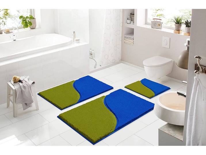 Tapis de bain Manta 50 x 60cm Bleu/Bleu/Vert
