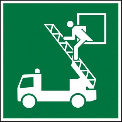 Dreifke® Aufkleber | Rettungszeichen, Notausstieg E017 - ASR A1.3 - 150x150 mm Folie selbstklebend, langnachleuchtend