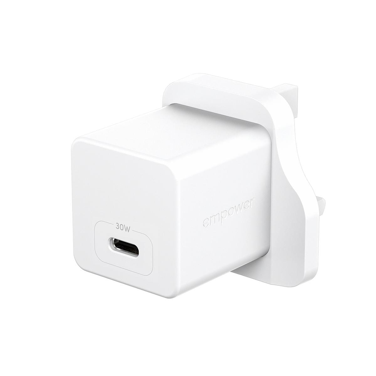empower by PanzerGlass Turbo 30W Ladegarät Single USB-C UK Anschluss Silber Weiß