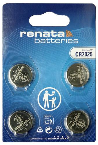 Renata Knopfzellenbox CR2025 3V 4 St. 165 mAh Li-MnO2