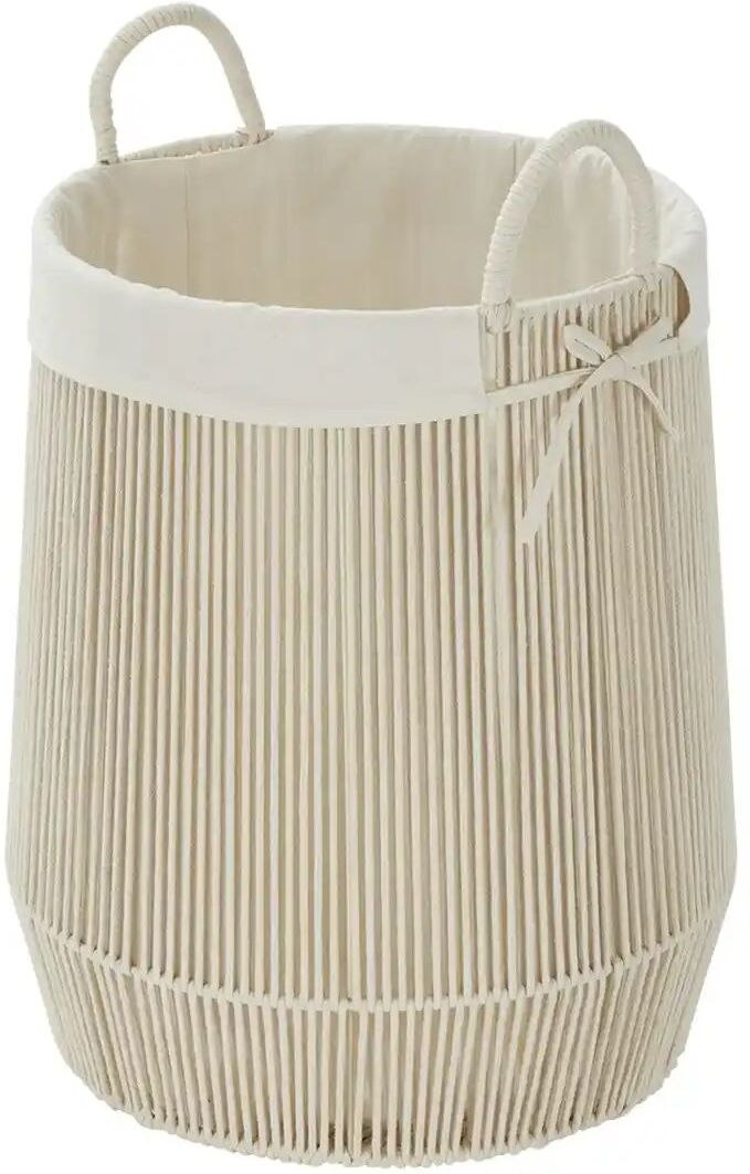 Höffner Wäschekorb   ¦ creme ¦ Baumwolle,Metall,Polyester ¦ Maße (cm): H: 50  Ø: 37