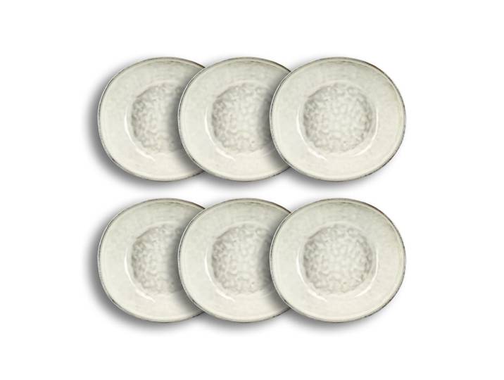 Lot de 6 assiettes creuses grises en grès 21cm