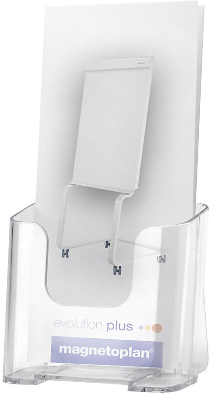 Prospekthalter STANDARD, für 1/3 DIN A4 hoch, VE 4 Stk, Polystyrol glasklar magnetoplan