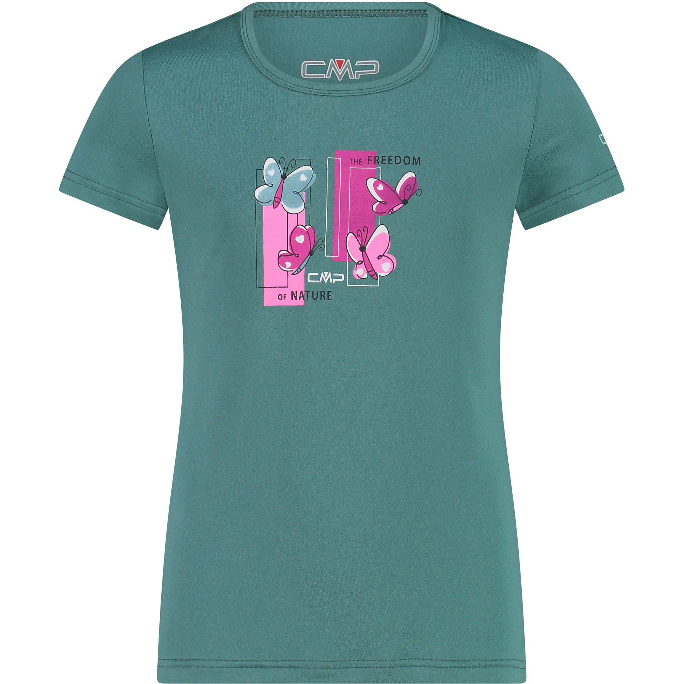CMP Print Kinder T-Shirts tuerkis Größe 164 Trekking Elastisch