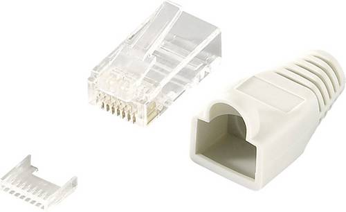 LogiLink MP0023 RJ45-Steckverbinder CAT 6, ungeschirmt MP0023 Stecker, gerade Pole: 8P8C Grau 100St.