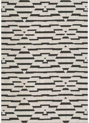 Abani Rugs BUR110A Burke Black Ivory Diamond Geometric Area Rug