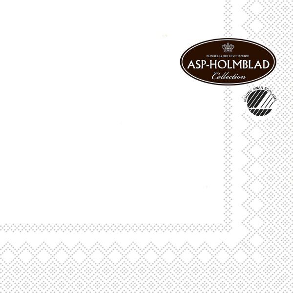 ASP-Holmblad Frokostserviet, 3-Lags, Hvid, 50 Stk.