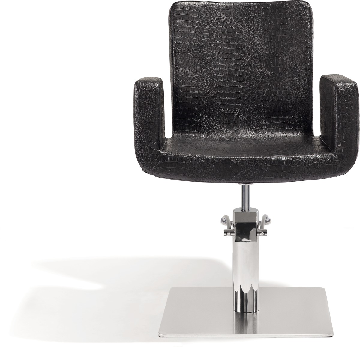 Sibel Attractio Friseurstuhl Kroco-Schwarz mit Quadratischer Basis SN-0180522