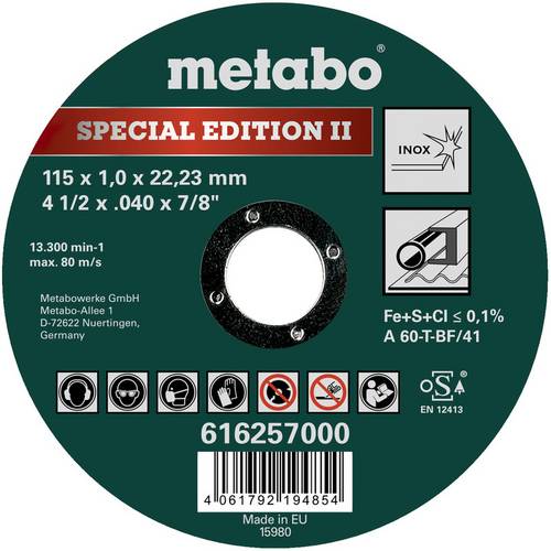 Metabo 616257000 Trennscheibe gerade 115mm