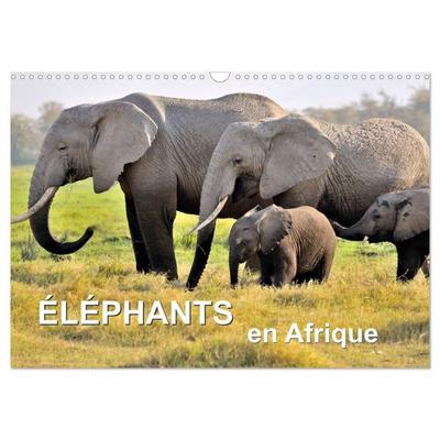 Éléphants en Afrique (Calendrier mural 2026 DIN A3 vertical), CALVENDO calendrier mensuel