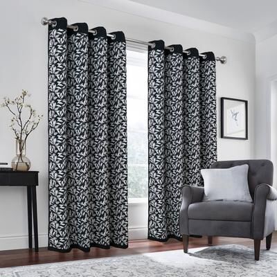 RT Designers Collection Marina Reversible Room Darkening Window Curtain Solid to Print