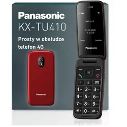 Panasonic 4G-Mobiltelefon für das Wesentliche KX-TU410 - Rot (2.40", 0.80 Mpx), Tastenhandy, Schwarz, Rot