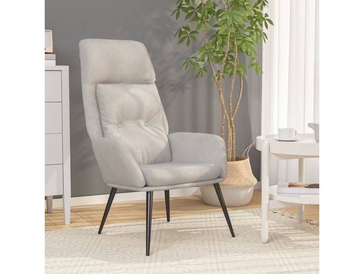 vidaXL Relaxsessel, Relaxsessel Hellgrau Wildleder-Optik