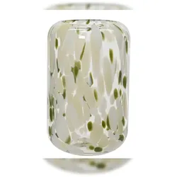 Decoris Glasvase 20,5x13cm gemustert - Transparente Blumenvase mit organischem Muster Tischvase Glas Moderne Vase Tischdeko Geschenk Dekovase Creme Grün