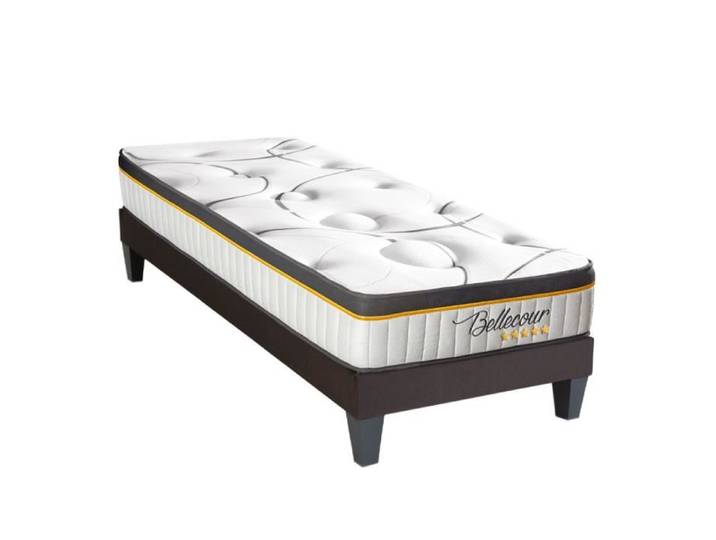 BELLECOUR LITERIE Ensemble Bellecour 3.0 90x190 cm Matelas Ressorts ensachés + Sommier Bois