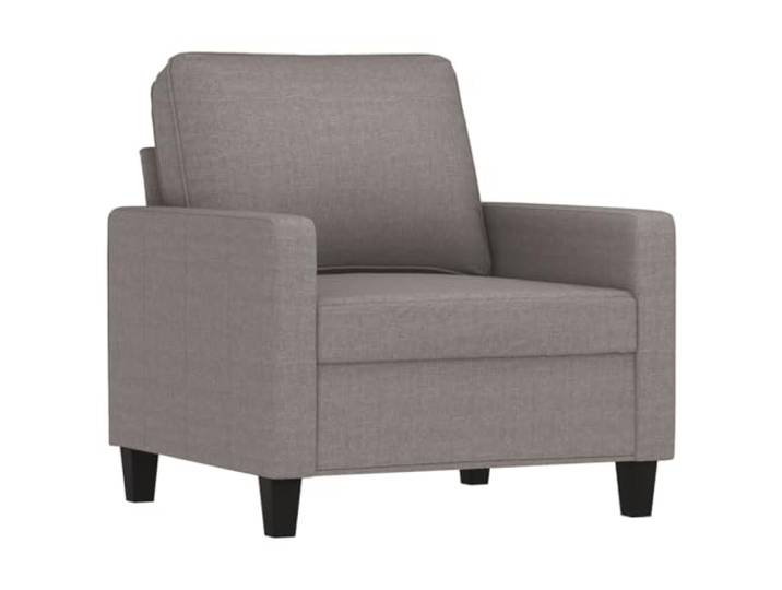 KTHLBRH Sofa-Set, 4-teilig, mit Kissen, Taupe Atmungsaktiver Stoff, Gestell aus Metall und Sperrholz, 1 Sofa, 2-Sitzer, 3-Sitzer, Fußstütze