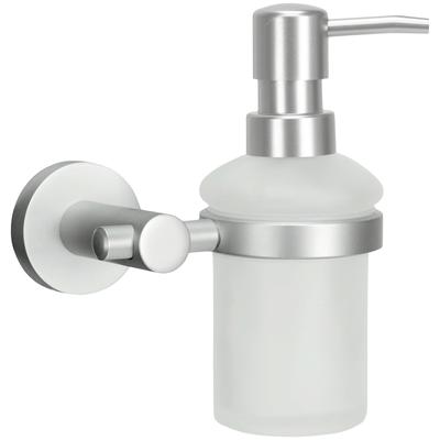 Seifenspender KLEINE WOLKE "Apollo", weiß, Aluminium, Glas, Dosierspender, Seifenspender, Glas/Aluminium