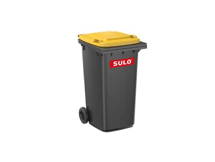 SULO CITYBAC CLASSIC Mülltonne 240L Grau RAL7021, Deckel Gelb RAL1018