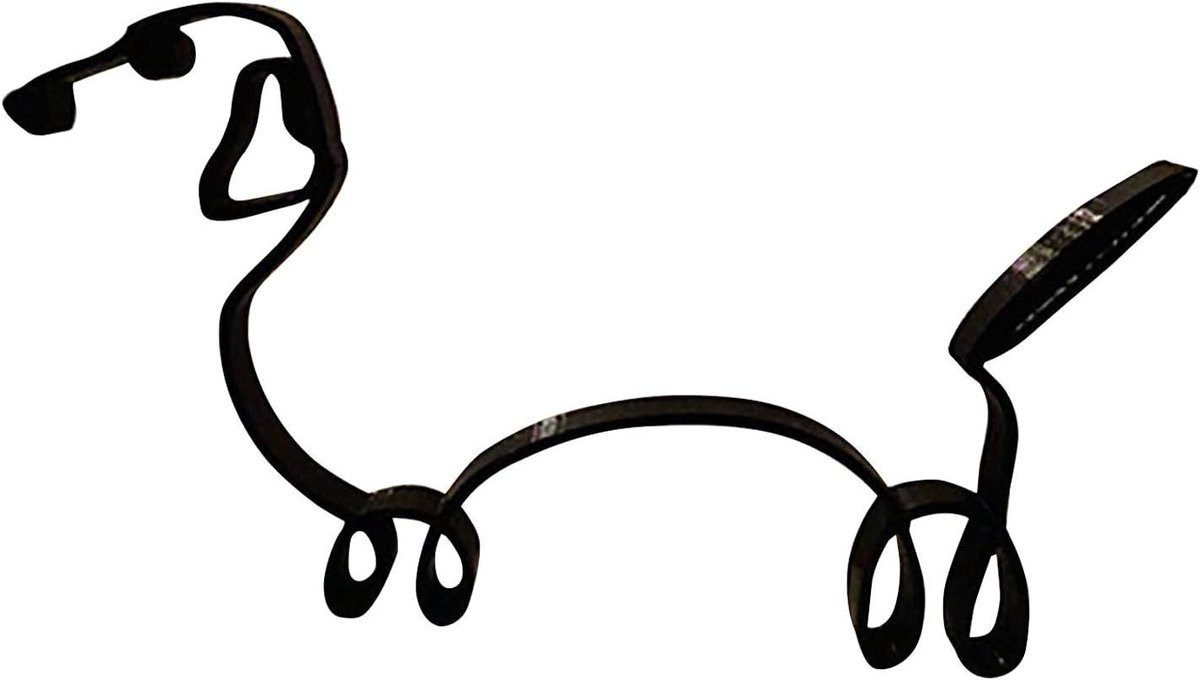 Set van 10 moderne hondenkunst sculpturen met abstracte lijntekening voor wanddecoratie